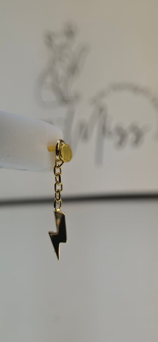 Charm colgante de rayo en oro de 14k