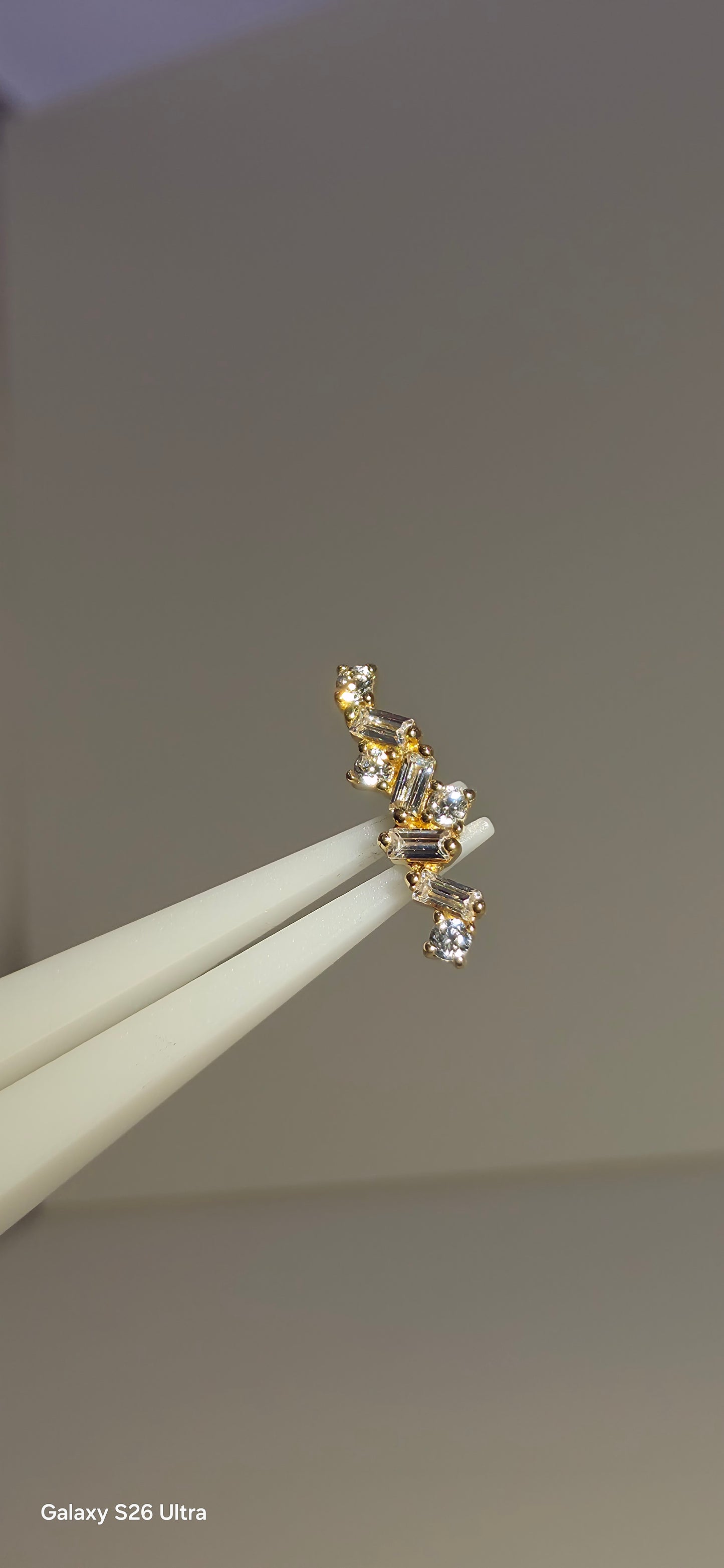 Cluster largo en oro de 14k