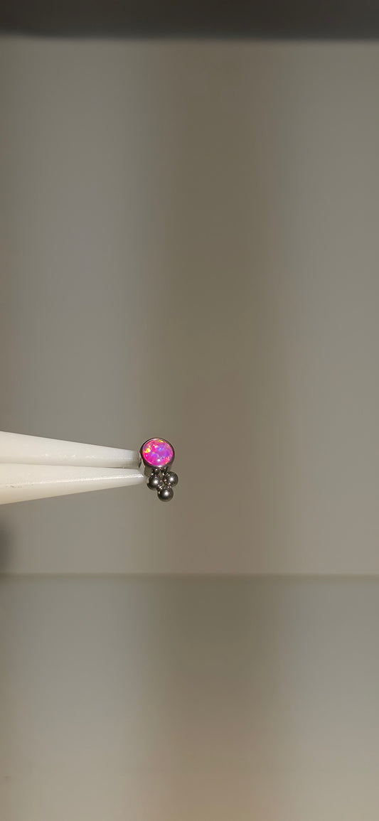 Piercing Labret Titanio trinque con opalo