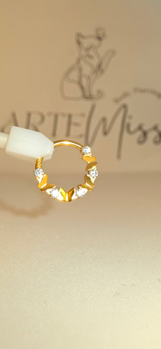 Clicker de Titanio con figuras de mariposas e incrustaciones de zirconia