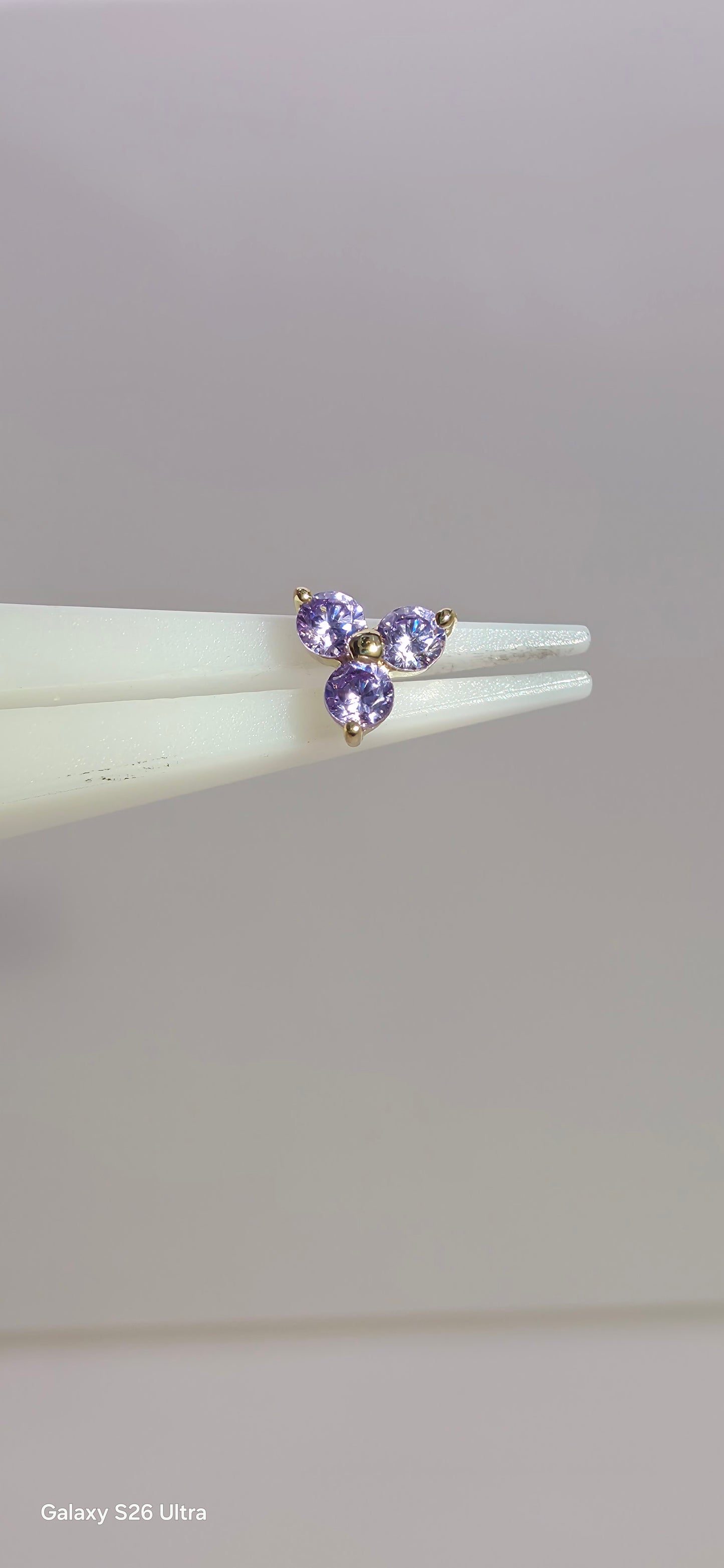 Trinity lila Swarovski oro solido 14k