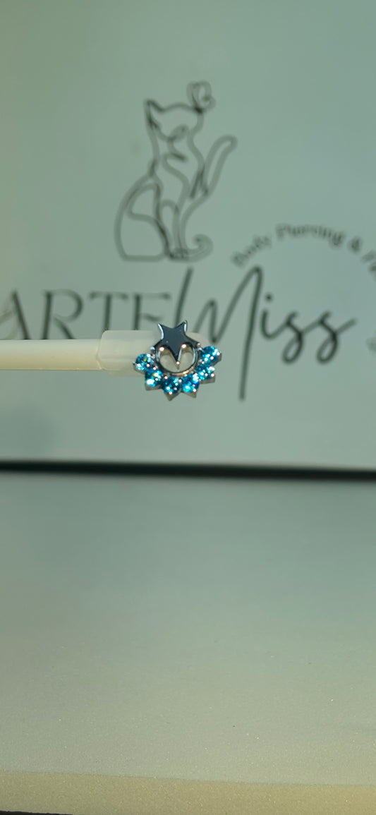 Top de Titanio con forma de estrella e incrustaciones de zirconia
