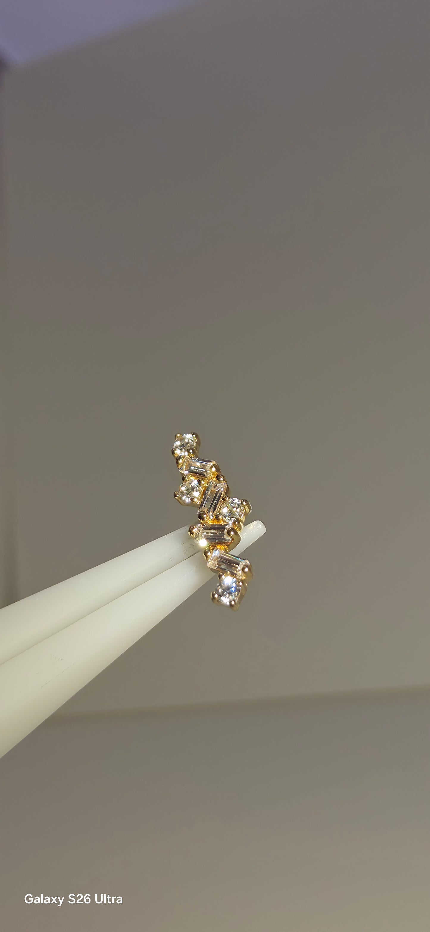Cluster largo en oro de 14k