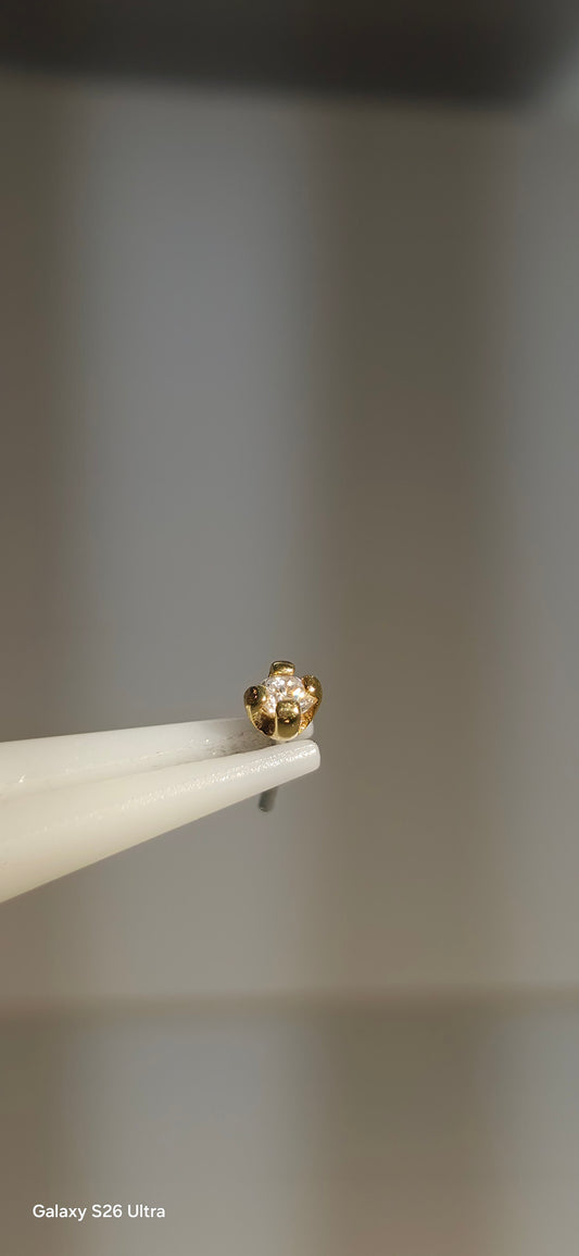 Diamante de 2mm en oro 18k
