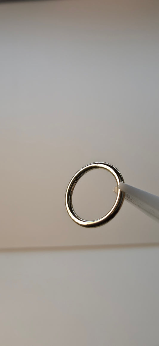 Clicker oro solido 14k en 6, 8 y 10mm calibre 16G