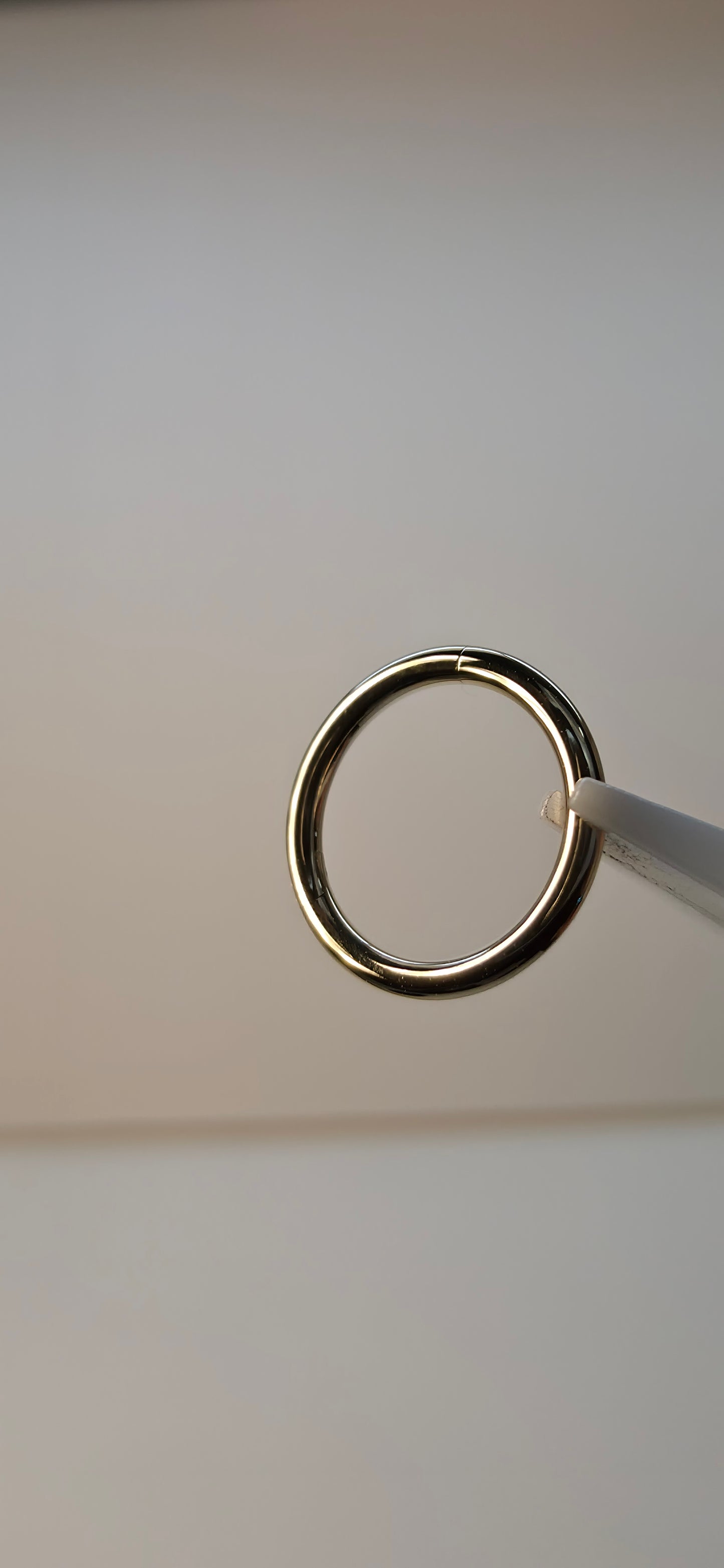 Clicker oro solido 14k en 6, 8 y 10mm calibre 16G