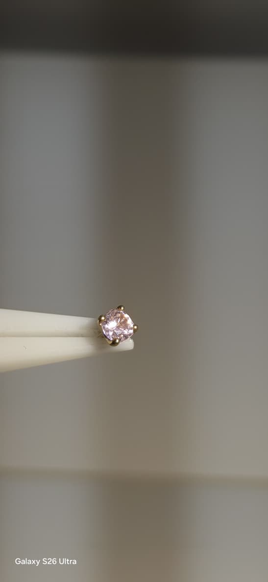 Zirconia rosa oro solido 14k 2mm