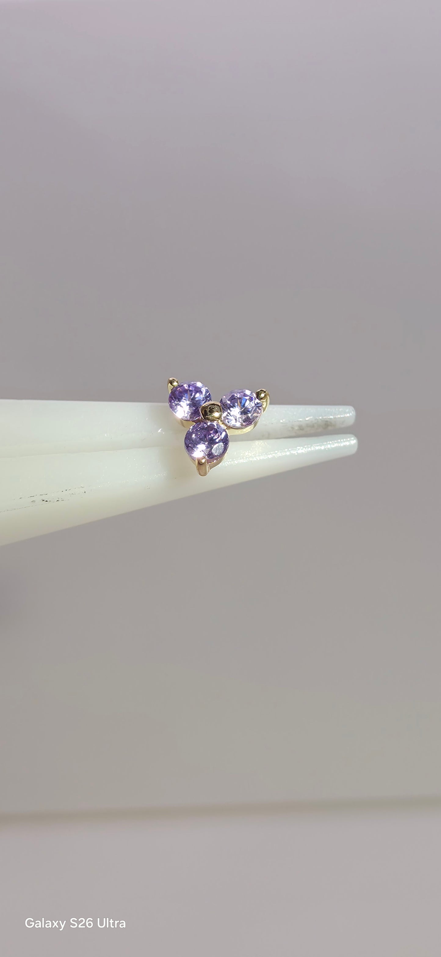 Trinity lila Swarovski oro solido 14k