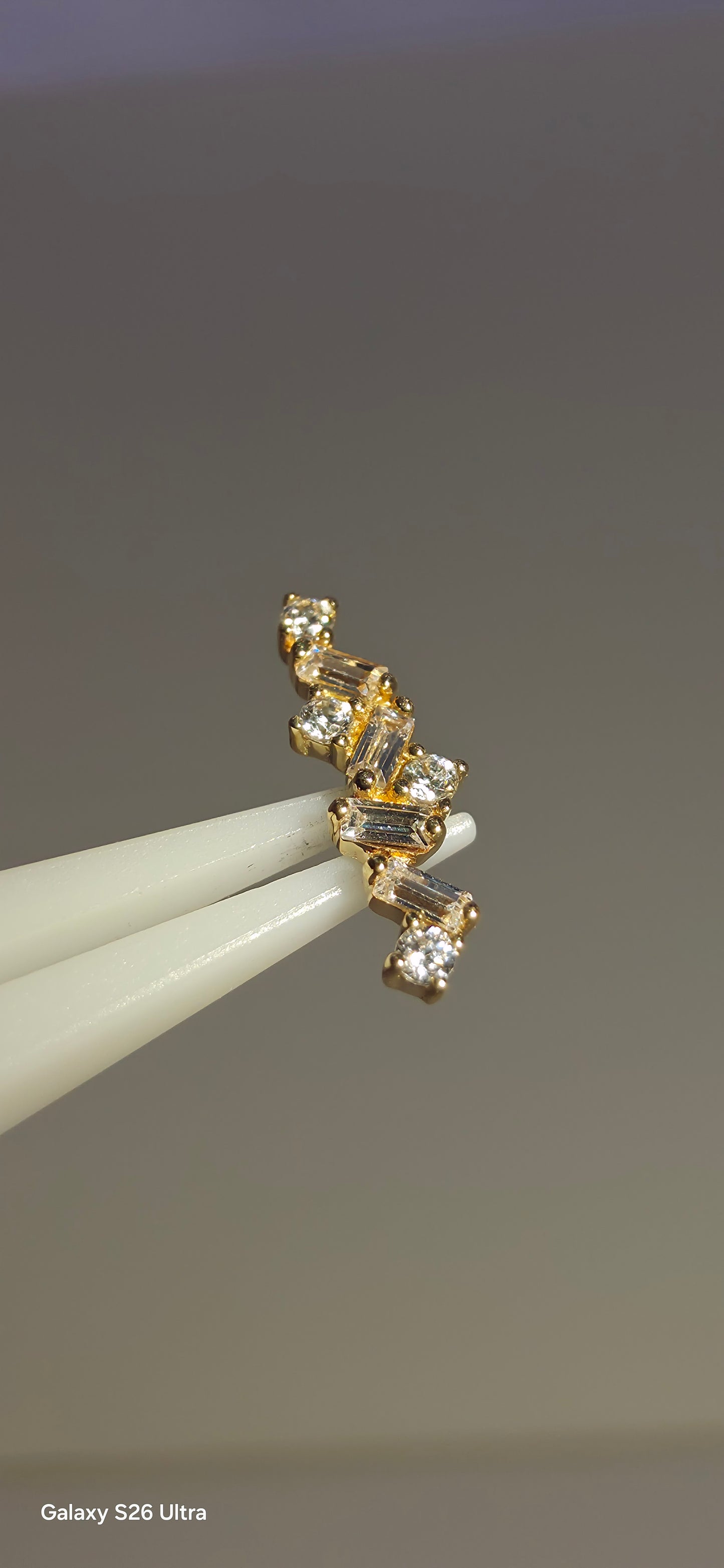 Cluster largo en oro de 14k