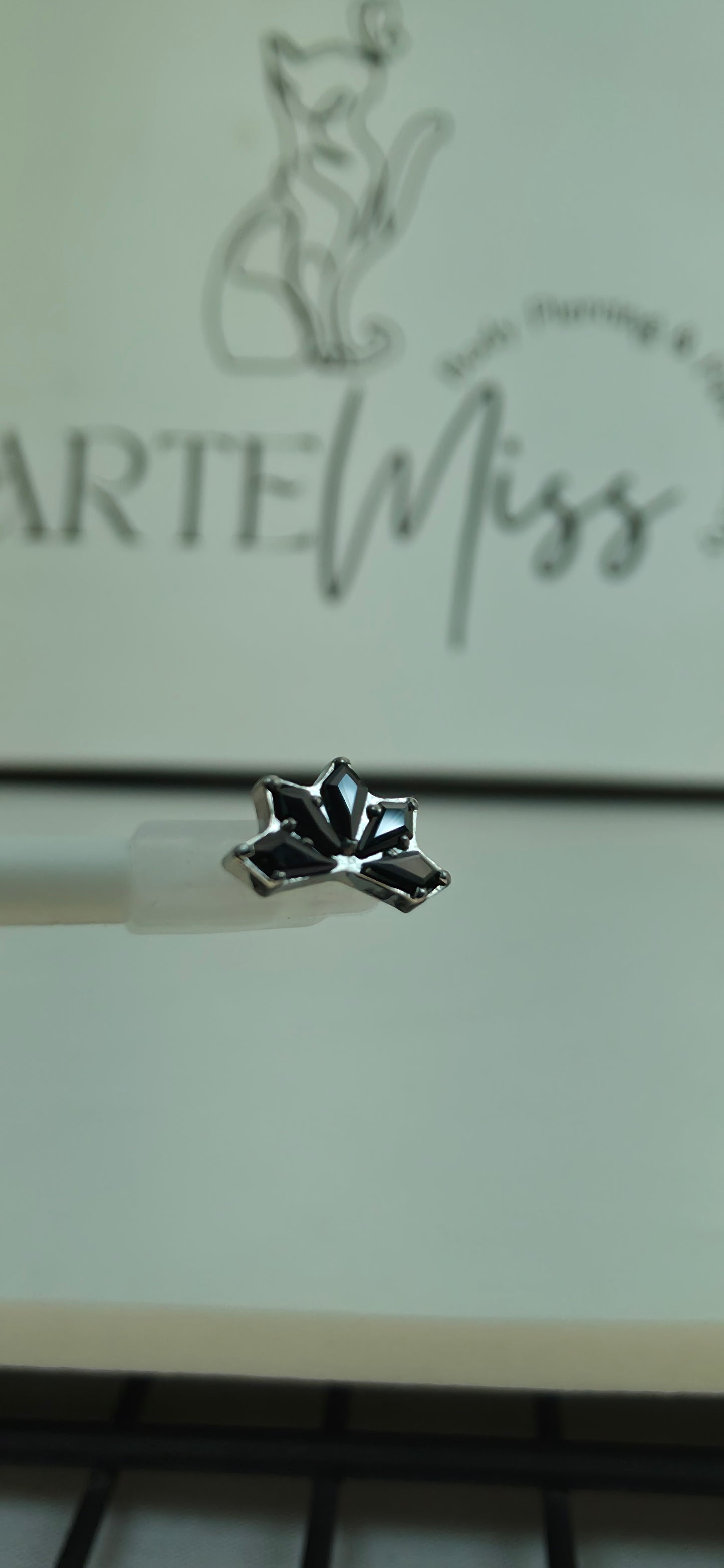 Cluster de Titanio con incrustaciones de zirconia en color negro