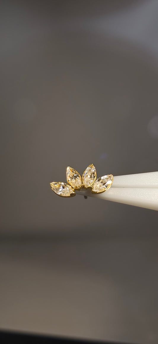 Marquise 4x1 en oro de 18k con cristales Swarovski
