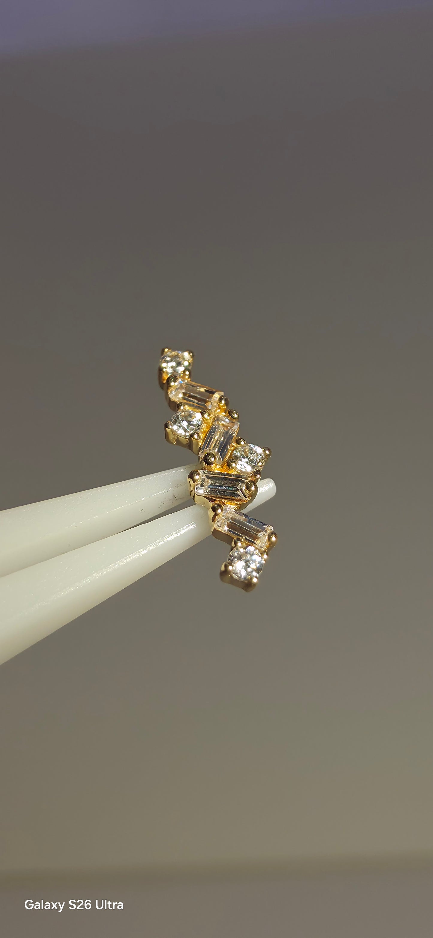 Cluster largo en oro de 14k