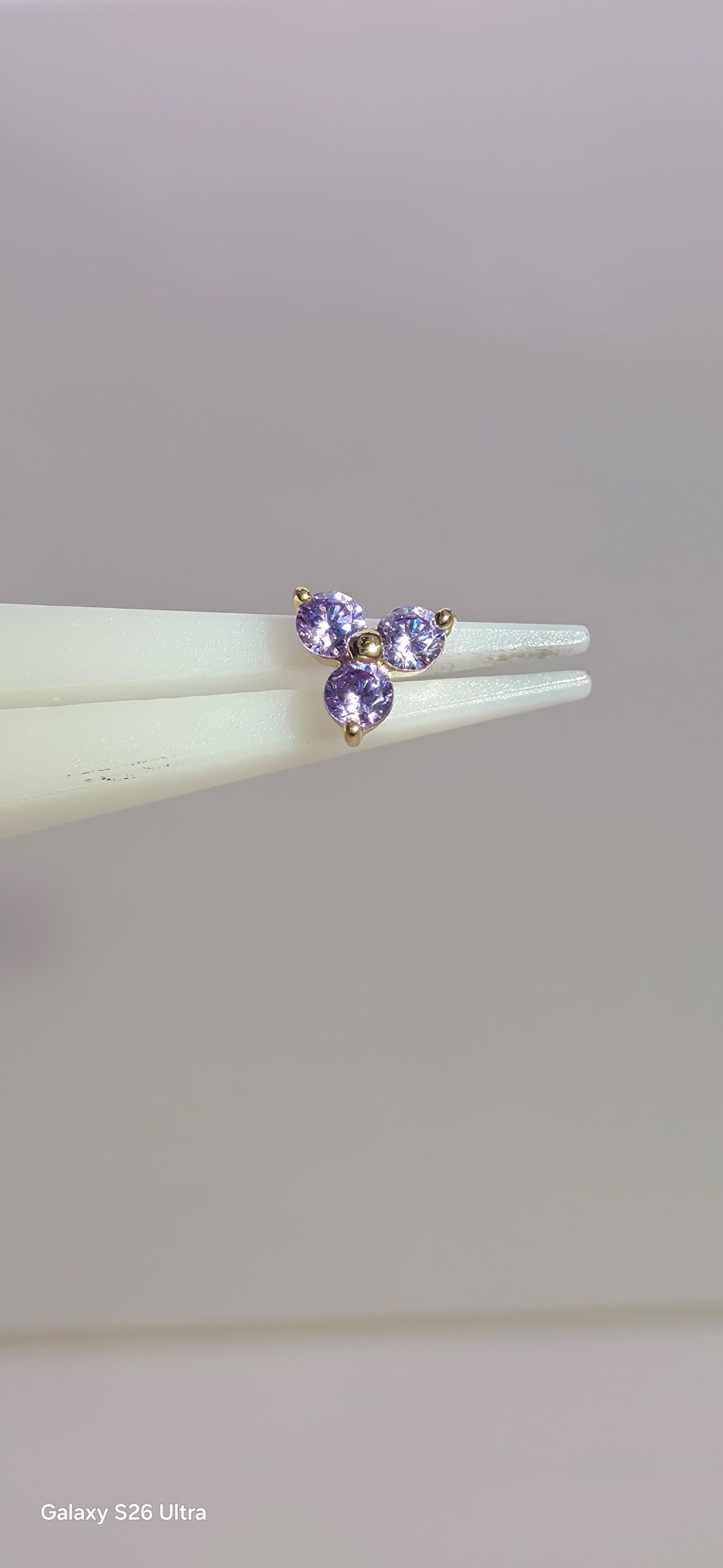 Trinity lila Swarovski oro solido 14k