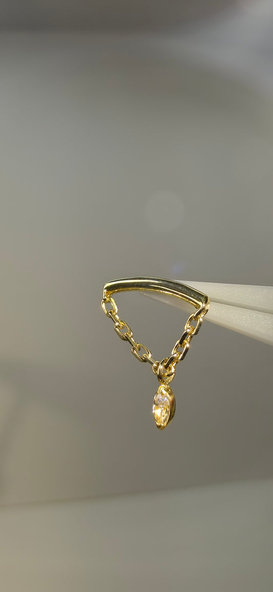 Hidden helix en oro solido de 18k y cristal Swarovski