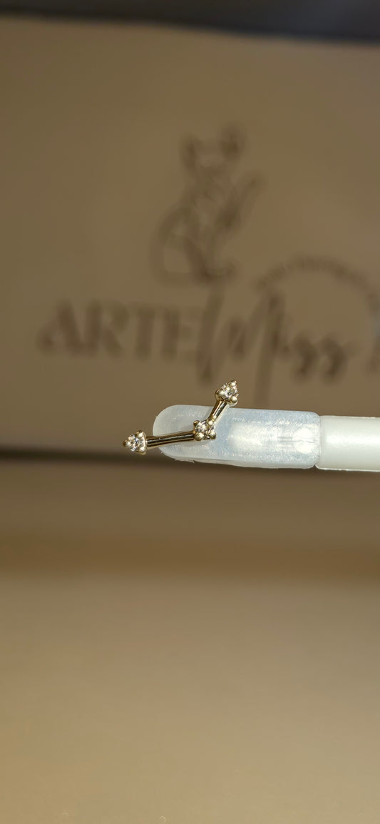 Astera 3 mini Diamantes en oro de 14k