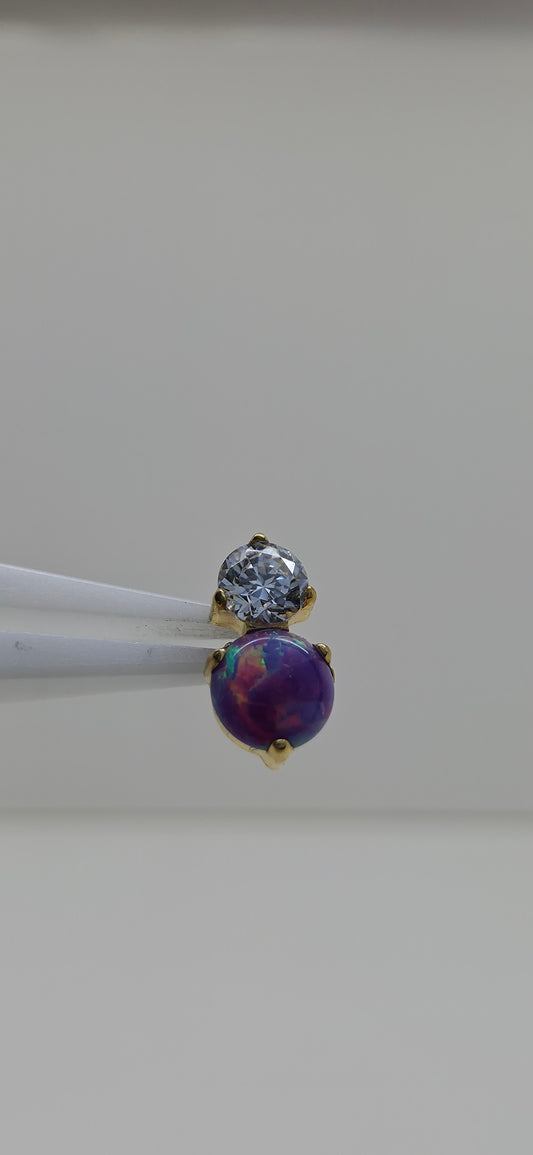 Piercing Labret Titanio ópalo y brillo