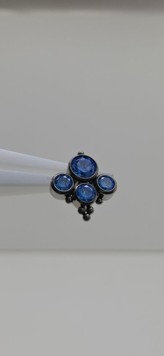 Piercing Labret Titanio ornamental azul