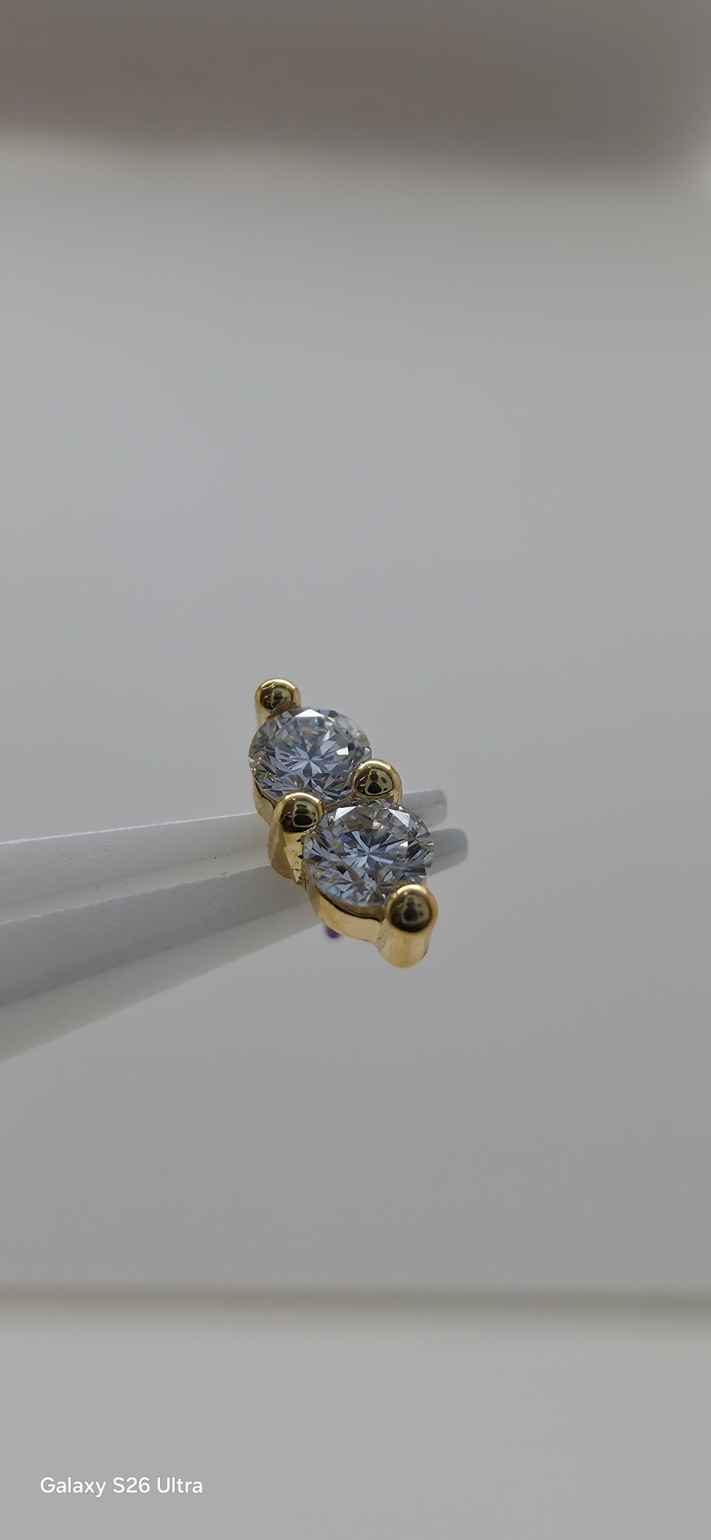 Diamante doble en oro de 18k
