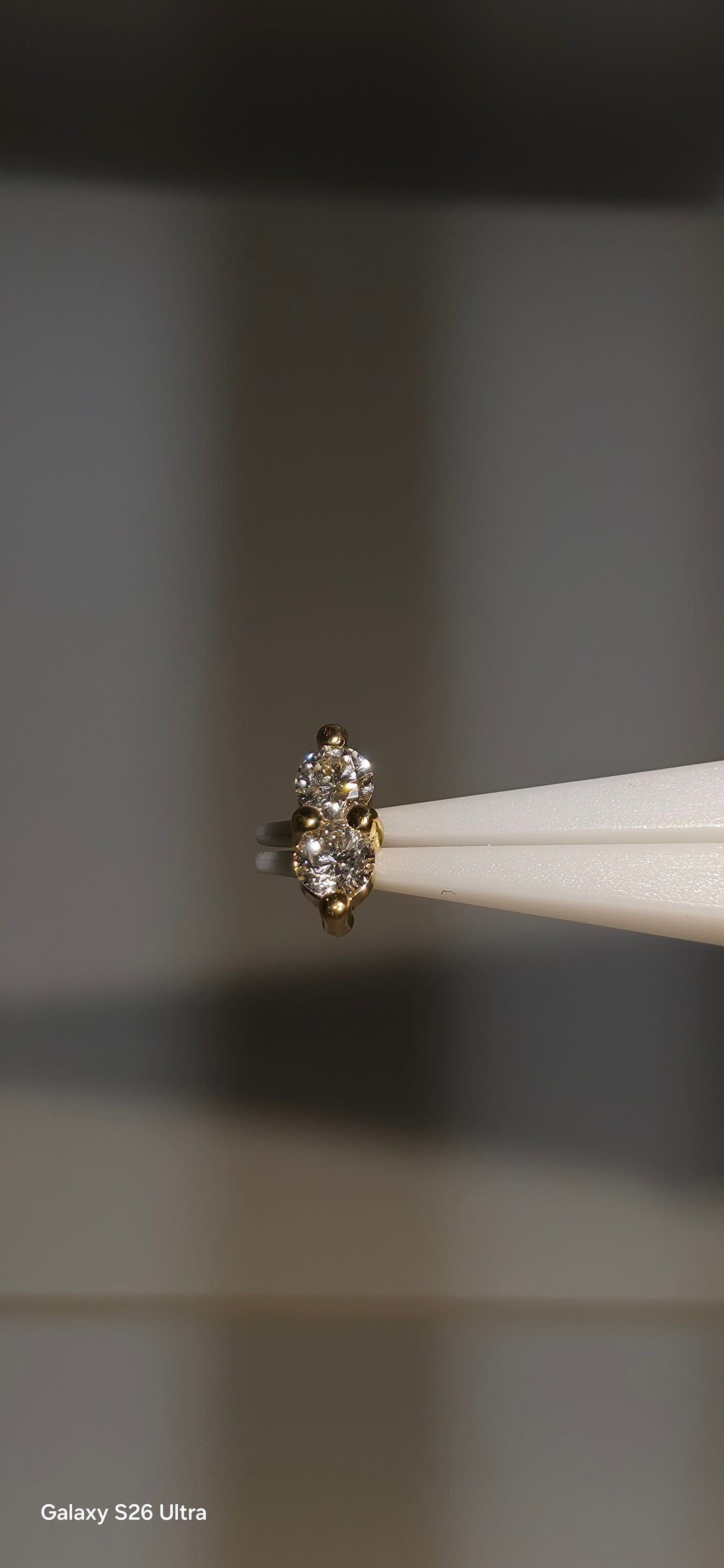 Diamante doble en oro de 18k