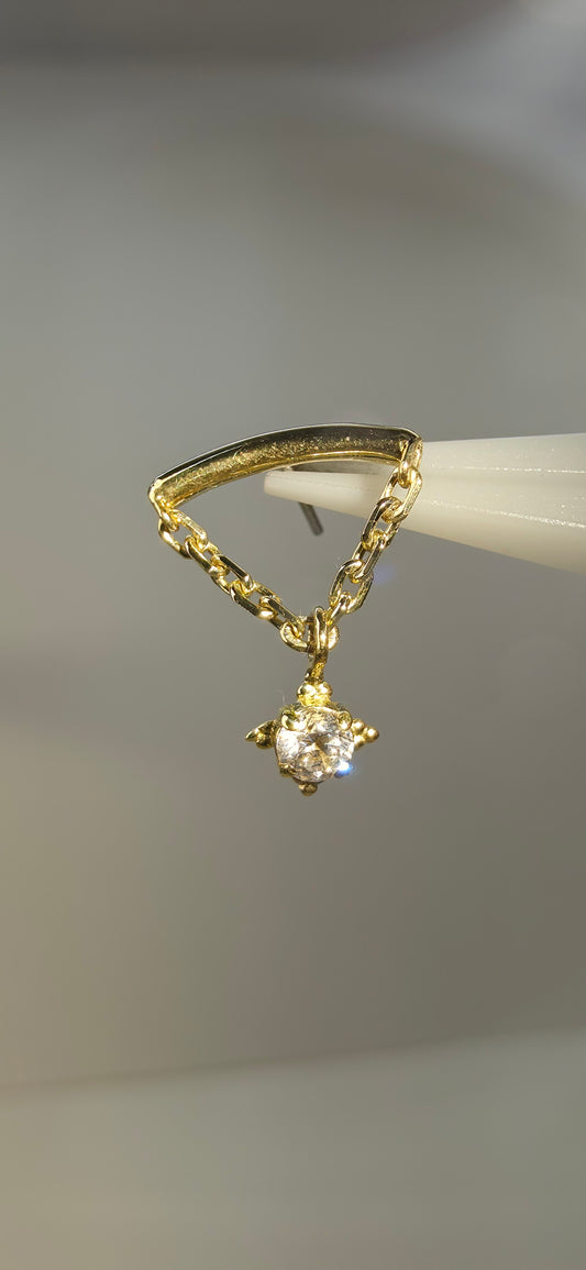 Hidden Helix en oro de 18k con cristal Swarovski