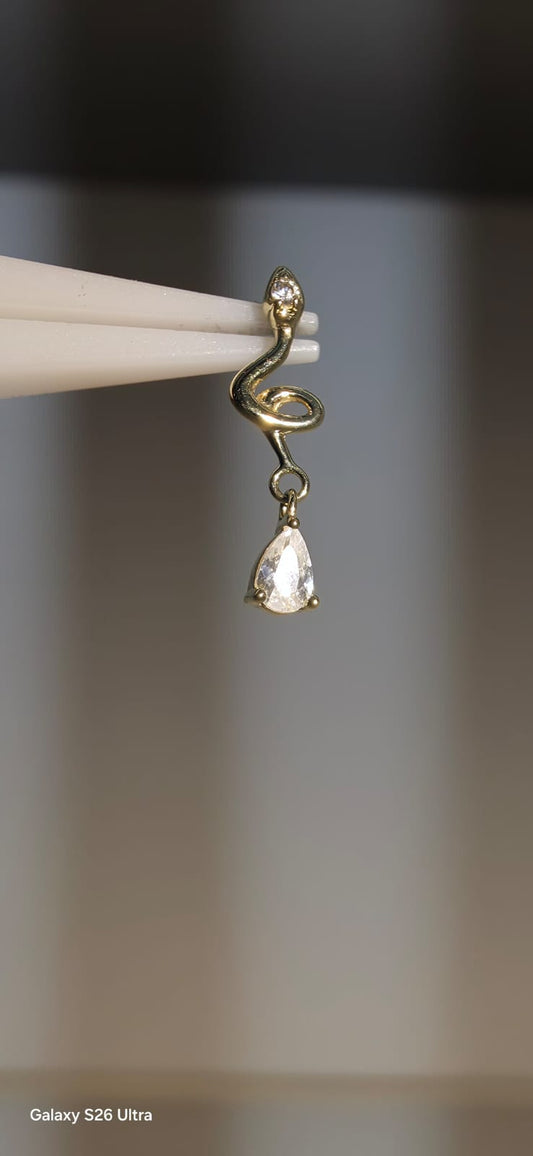 Serpiente con colgante en oro solido de 14k