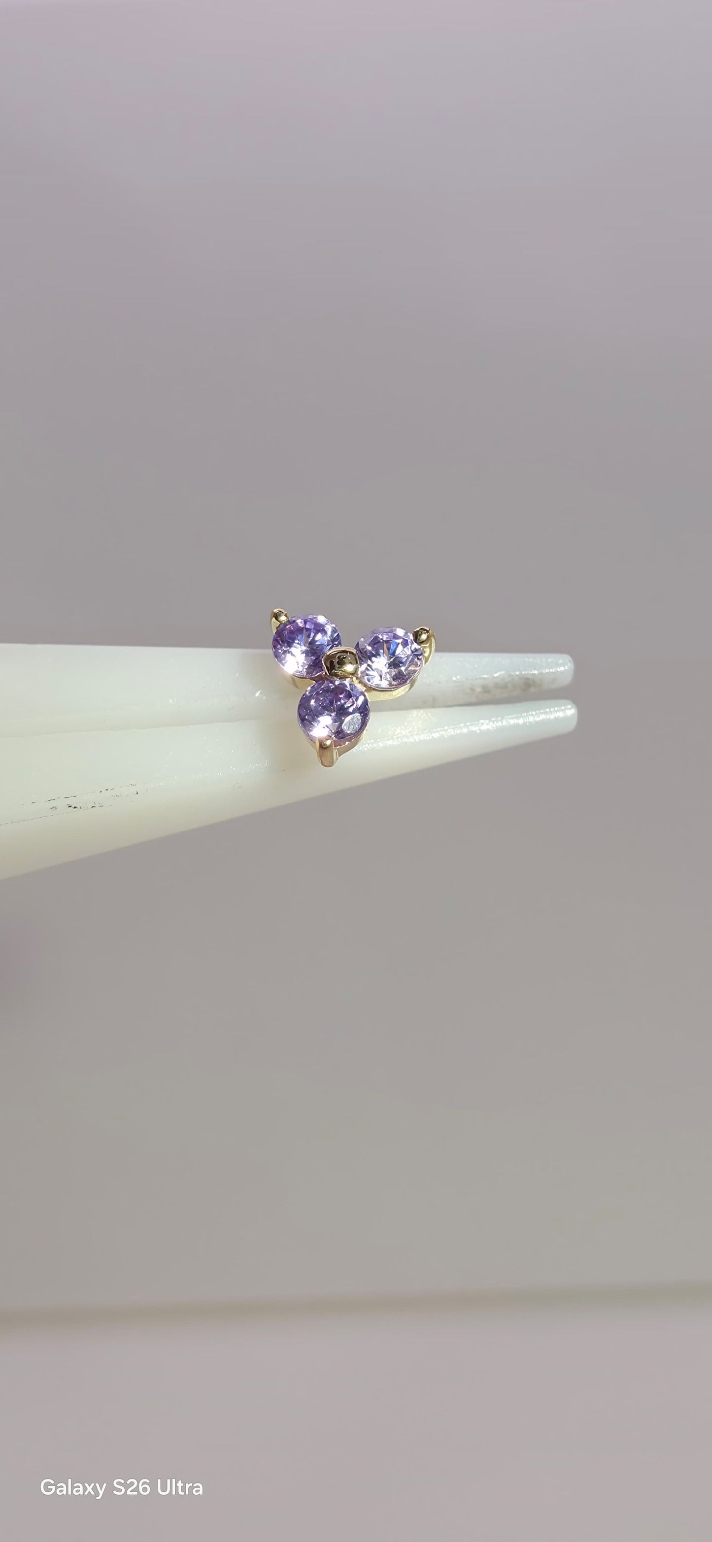 Trinity lila Swarovski oro solido 14k