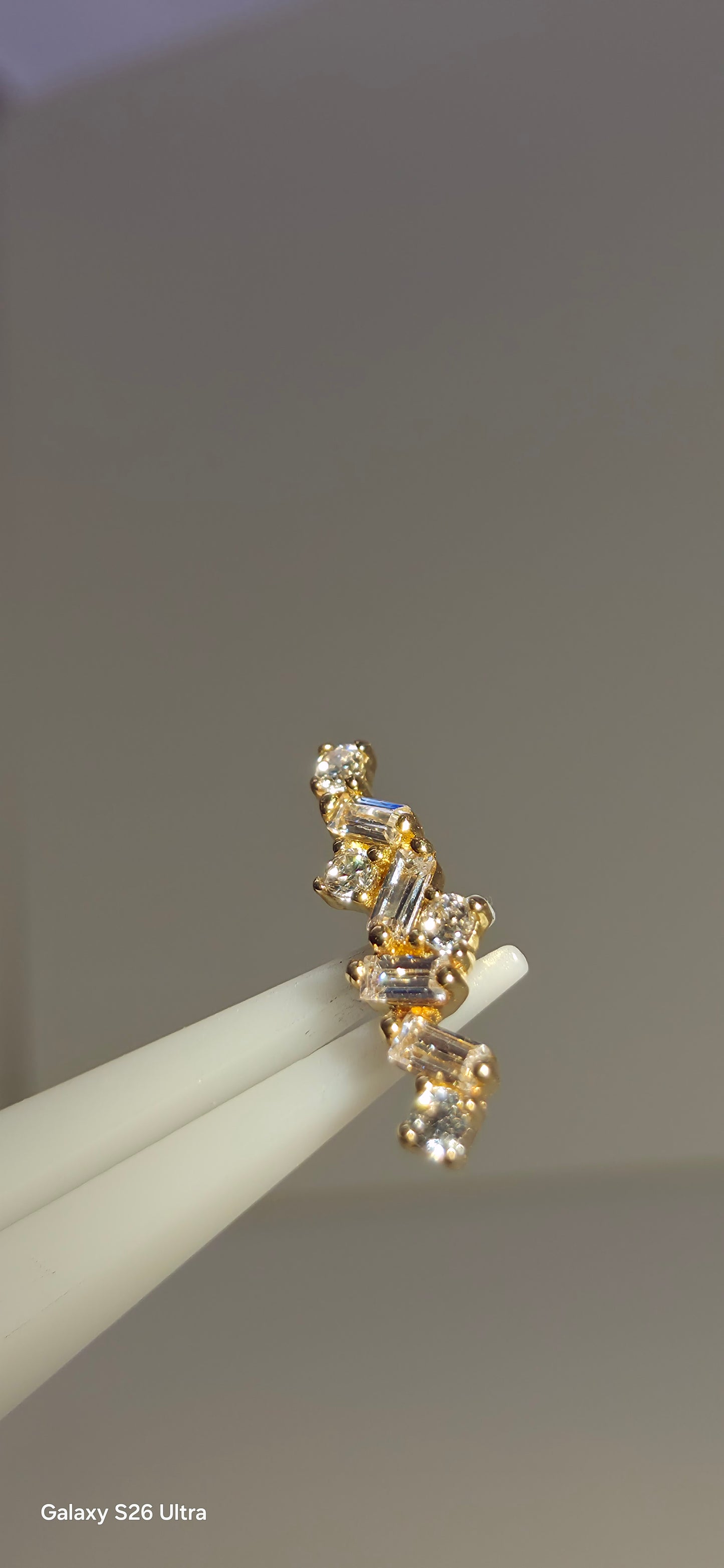 Cluster largo en oro de 14k